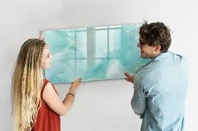 Tablă magnetică cu ștergere uscată cu model de abstracție de marmură