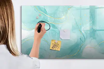 Tablă magnetică cu ștergere uscată cu model de abstracție de marmură