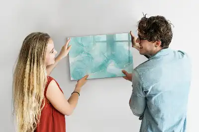 Tablă magnetică cu ștergere uscată cu model de abstracție de marmură