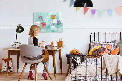 Tablă magnetică cu ștergere uscată cu model de abstracție de marmură
