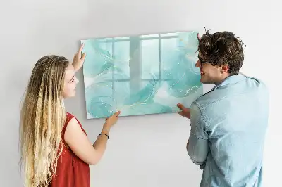 Tablă magnetică cu ștergere uscată cu model de abstracție de marmură