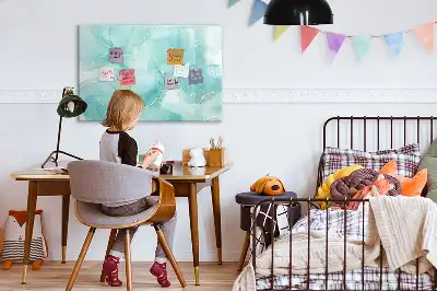 Tablă magnetică cu ștergere uscată cu model de abstracție de marmură