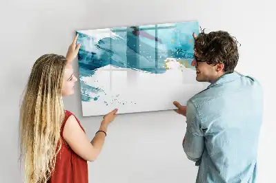 Tablă magnetică cu ștergere uscată model Mișcări de pensulă