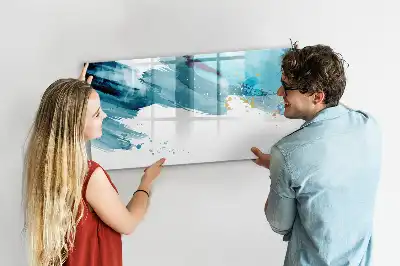 Tablă magnetică cu ștergere uscată model Mișcări de pensulă