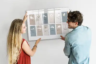 Tablă magnetică cu ștergere uscată cu model de pisici