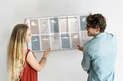 Tablă magnetică cu ștergere uscată cu model de pisici