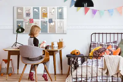 Tablă magnetică cu ștergere uscată cu model de pisici