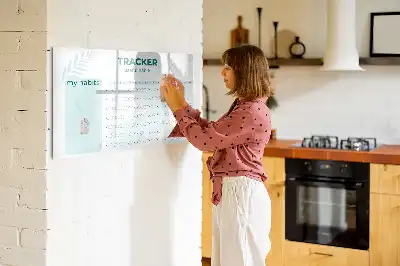 Tablă magnetică cu ștergere uscată planificator de obiceiuri