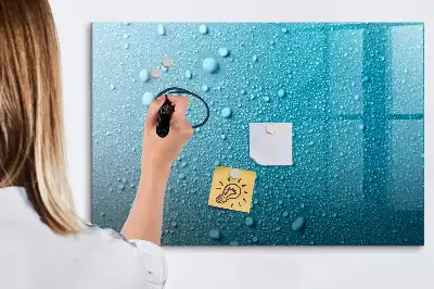 Tablă magnetică cu ștergere uscată model Picături de apă