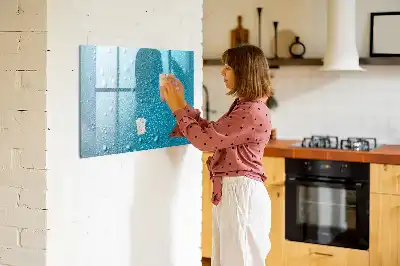 Tablă magnetică cu ștergere uscată model Picături de apă