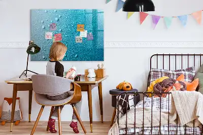 Tablă magnetică cu ștergere uscată model Picături de apă