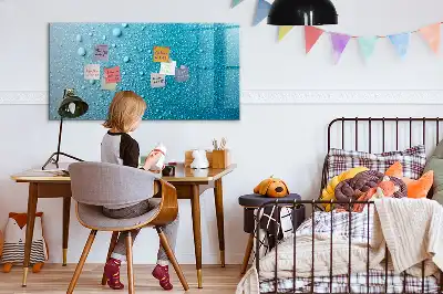 Tablă magnetică cu ștergere uscată model Picături de apă