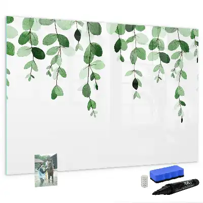 Tablă magnetică cu ștergere uscată cu model de frunze de plante