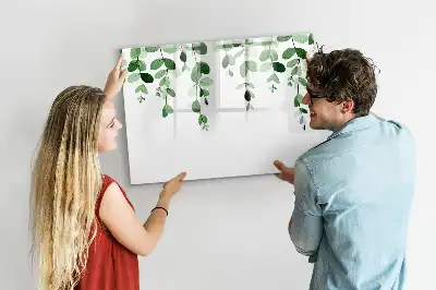 Tablă magnetică cu ștergere uscată cu model de frunze de plante