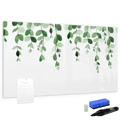 Tablă magnetică cu ștergere uscată cu model de frunze de plante