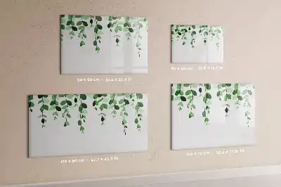 Tablă magnetică cu ștergere uscată cu model de frunze de plante