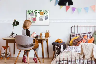 Tablă magnetică cu ștergere uscată cu model de frunze de plante