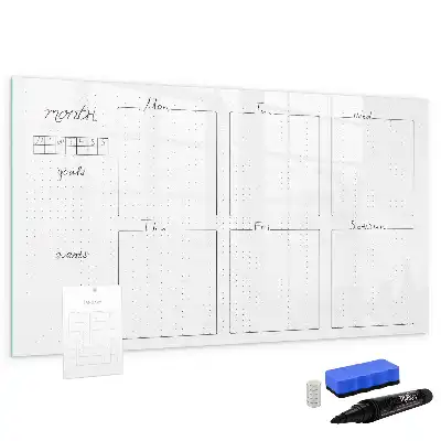 Tablă magnetică cu ștergere uscată pentru planificarea săptămânală
