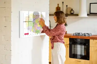Tablă magnetică pentru scris cu carioca cu harta Poloniei