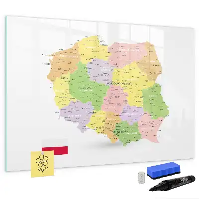 Harta Poloniei tablă magnetică cu ștergere uscată