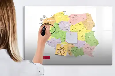 Harta Poloniei tablă magnetică cu ștergere uscată