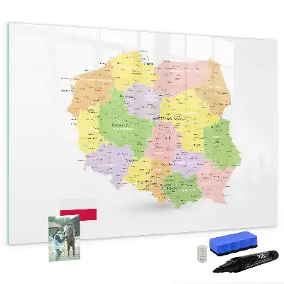 Harta Poloniei tablă magnetică cu ștergere uscată