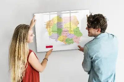 Harta Poloniei tablă magnetică cu ștergere uscată