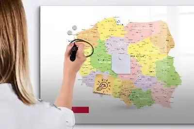 Harta Poloniei tablă magnetică cu ștergere uscată