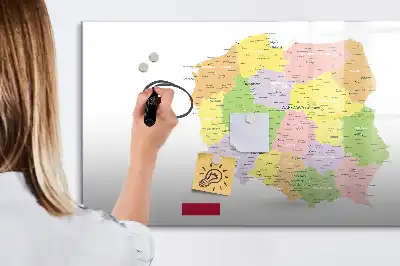 Harta Poloniei tablă magnetică cu ștergere uscată