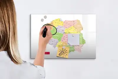 Harta Poloniei tablă magnetică cu ștergere uscată