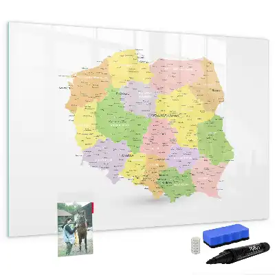 Harta Poloniei tablă magnetică cu ștergere uscată