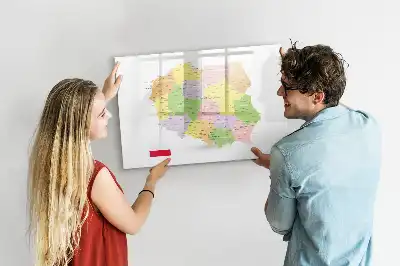 Harta Poloniei tablă magnetică cu ștergere uscată