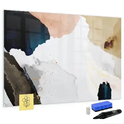Tablă magnetică cu ștergere uscată cu model abstracție de pete