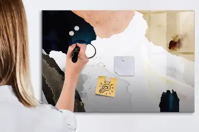 Tablă magnetică cu ștergere uscată cu model abstracție de pete