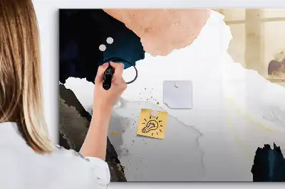 Tablă magnetică cu ștergere uscată cu model abstracție de pete