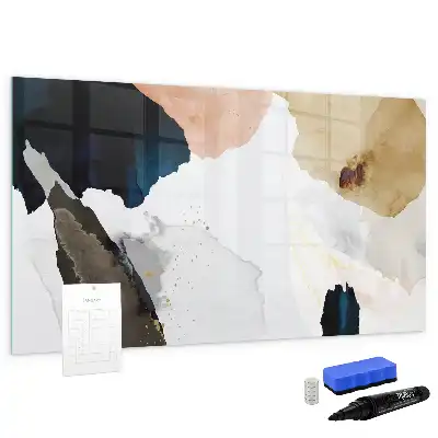 Tablă magnetică cu ștergere uscată cu model abstracție de pete