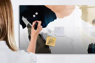 Tablă magnetică cu ștergere uscată cu model abstracție de pete