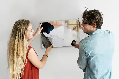 Tablă magnetică cu ștergere uscată cu model abstracție de pete
