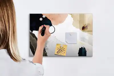 Tablă magnetică cu ștergere uscată cu model abstracție de pete
