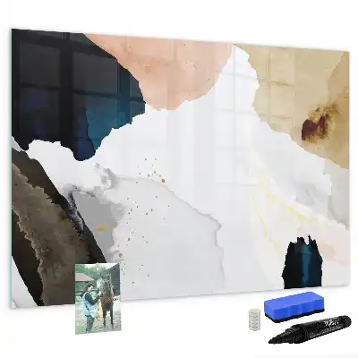 Tablă magnetică cu ștergere uscată cu model abstracție de pete
