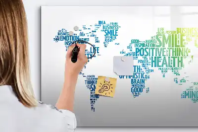 Tablă magnetică cu ștergere uscată model Harta cuvintelor frumoase