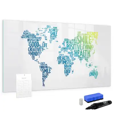 Tablă magnetică cu ștergere uscată model Harta cuvintelor frumoase