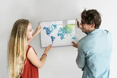 Tablă magnetică cu ștergere uscată model Harta cuvintelor frumoase