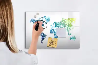 Tablă magnetică cu ștergere uscată model Harta cuvintelor frumoase
