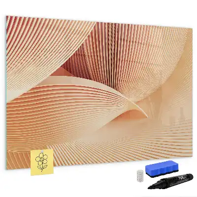Tablă magnetică cu ștergere uscată cu model abstract de valuri