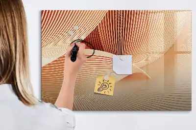 Tablă magnetică cu ștergere uscată cu model abstract de valuri