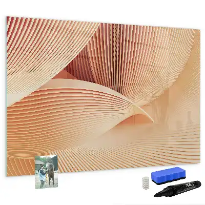 Tablă magnetică cu ștergere uscată cu model abstract de valuri