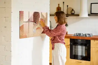 Tablă magnetică cu ștergere uscată cu model abstract de valuri