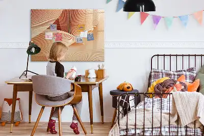 Tablă magnetică cu ștergere uscată cu model abstract de valuri