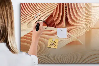 Tablă magnetică cu ștergere uscată cu model abstract de valuri